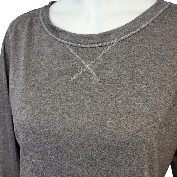 Calvin Klein  Marled Gray Long Sleeve Top - Picture 4 of 5